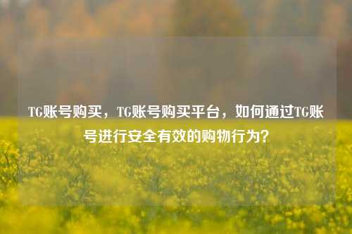 TG账号购买，TG账号购买平台，如何通过TG账号进行安全有效的购物行为？