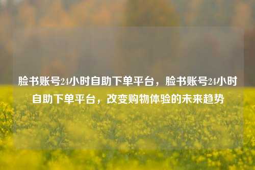 脸书账号24小时自助下单平台，脸书账号24小时自助下单平台，改变购物体验的未来趋势